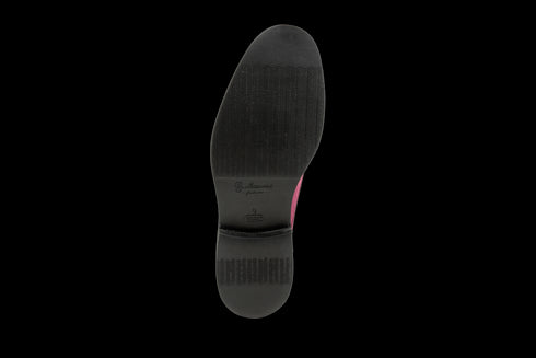 Burgundy Cap Toe Effect Nubuck Derby Shoes For Men